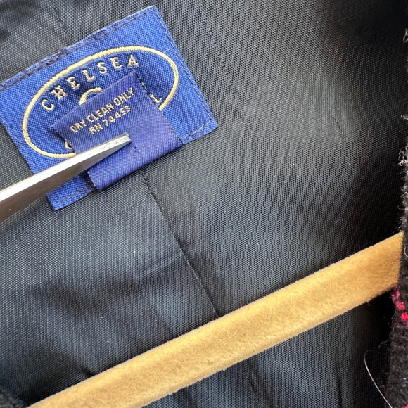 Chelsea & Camden Petites Plaid Wool Blend Blazer Jacket‎ Black Red White Size 6P - Picture 5 of 8